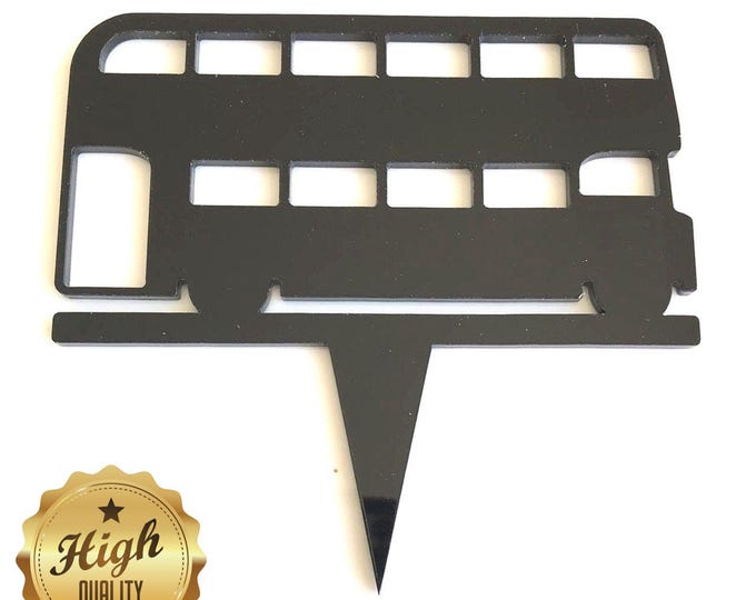 London Double Decker Bus Shaped Cake Toppers & Cup Cake Toppers - Several Colour Options Available, Any Bespoke Style Made