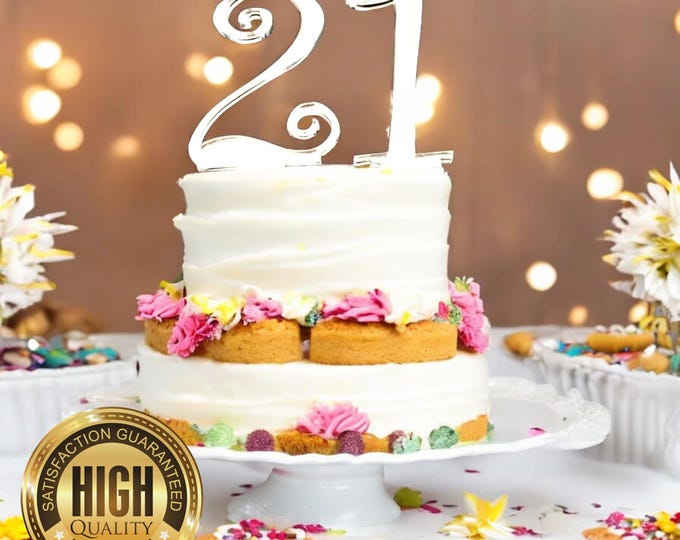 Personalized Acrylic Birthday Cake Toppers in Various Colors & Styles | Custom Numbers - Letters | Eco-Friendly - Non-Toxic | Handmade in UK