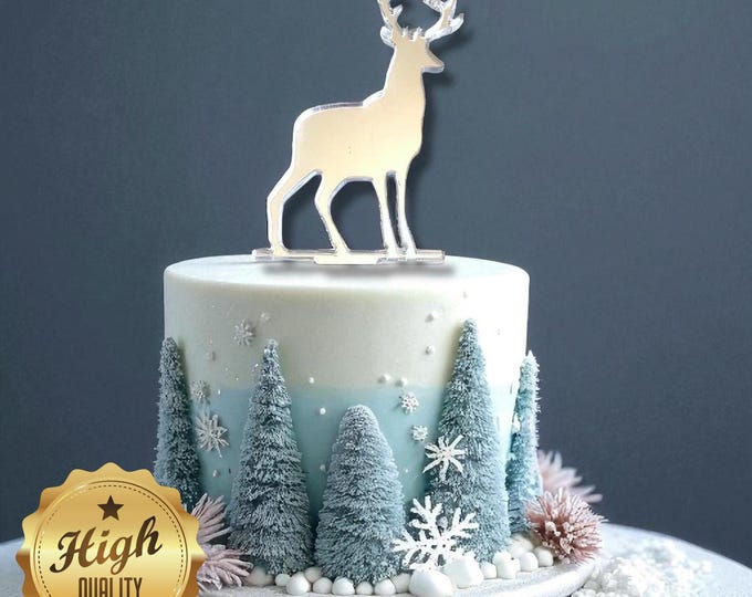 Bespoke Reindeer Cake Topper in Custom Colors and Sizes for Eco-Friendly Celebrations