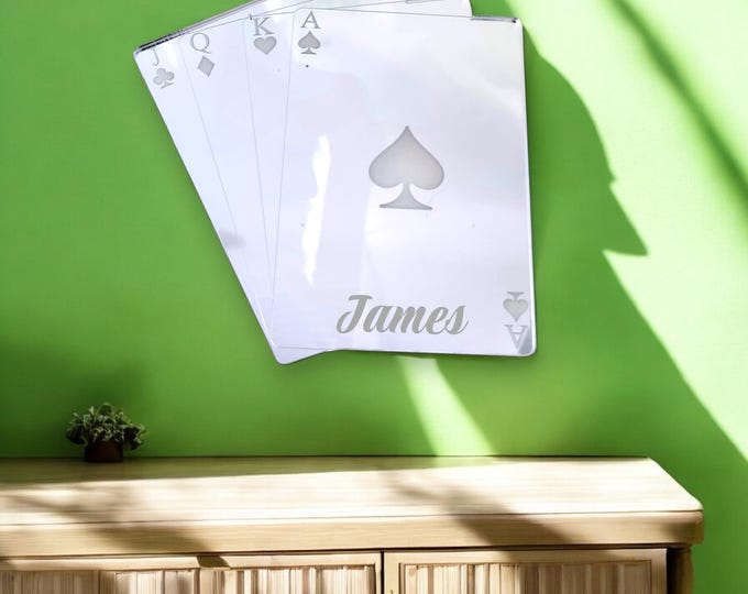 Playing Card Mirror: Custom Acrylic Poker Decor
