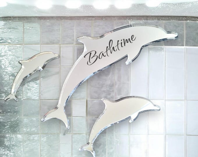 Custom Dolphin Acrylic Mirror: Engraved, Child Safe, Handmade