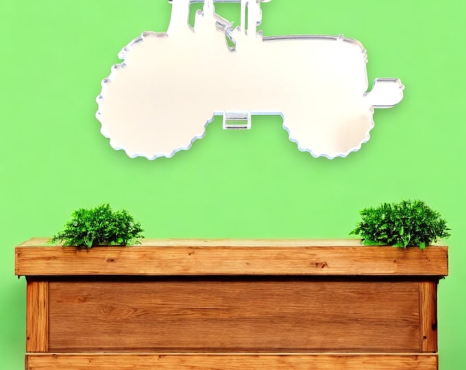 Tractor Shaped Mirrors, Custom Colours, Sizes, Shapes, Custom tractor shapes made, Sizes up to 40cm