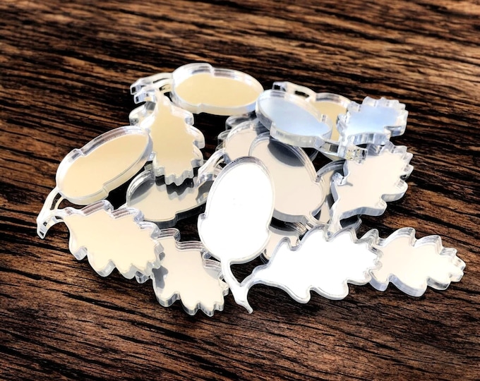 Acorn Craft Mirrors: Acrylic Shapes for Quilting, Embroidery (Packs of 10)