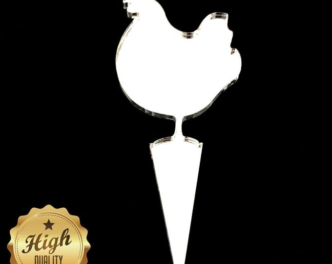 Acrylic Cockerel Cake Topper: Bespoke Farmhouse Decor, UK-Made