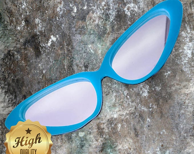 1950s Style Glasses Shaped Wall Mirrors with Hooks, Custom Colours, Sizes, Shapes, Sizes up to 40cm