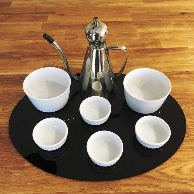 Oval Large Placemats / Serving Mat / Table Protector Black Etsy