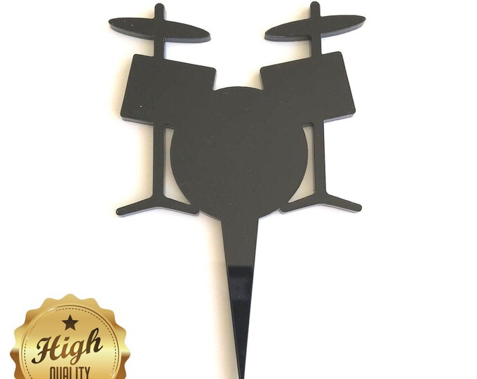 Drumkit Shaped Cake Toppers & Cup Cake Toppers - Many Colour Options, Custom Designs, Eco-Friendly Materials, Handcrafted in UK Made to