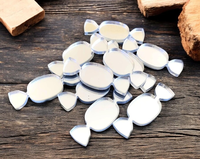 Candy Shaped Crafting Mirrors: Acrylic Sweets, Custom Colors, 10 Pack