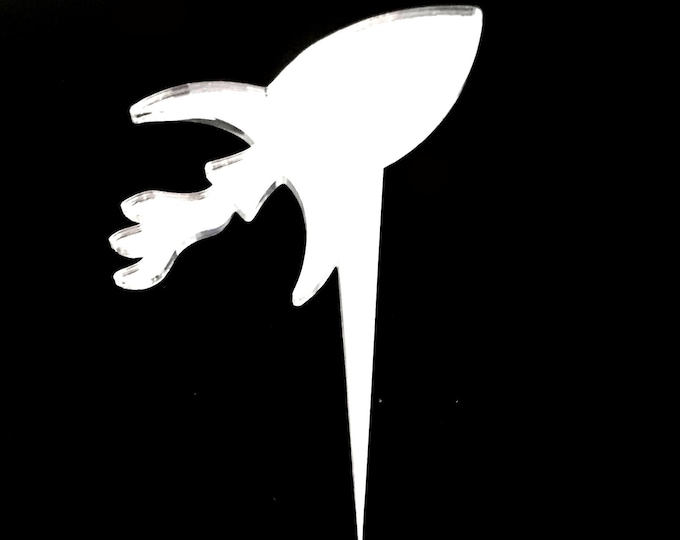 Rocket Cake Toppers: Acrylic Space Theme Party Decor