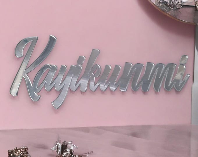 Custom Acrylic Name Sign: Personalized Mirror Decor, Eco-Friendly