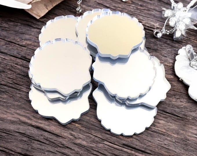 Shell Shaped Crafting Mirrors: Acrylic DIY Jewelry Supplies - Pack of 10