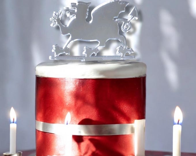 Welsh Dragon Cake Topper: Acrylic Cupcake Decorations