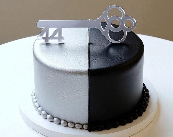 Birthday Age Key Cake Topper: Bespoke Colors, Styles