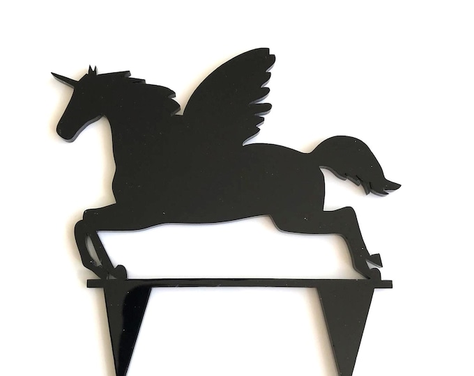 Custom Flying Unicorn Cake Topper: Recycled Acrylic Party Decor