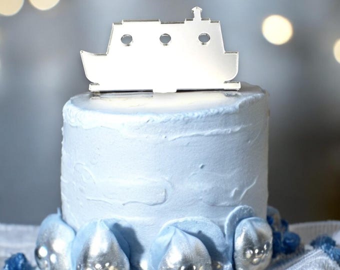 Canal Boat Cake Topper: Acrylic Cupcake Toppers, Custom Colors
