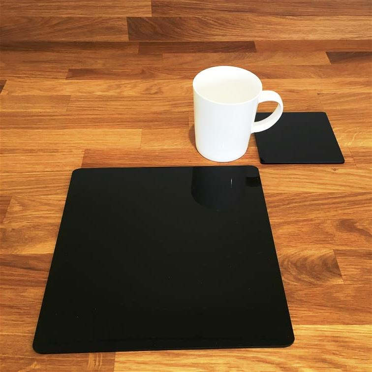 Square Placemats or Placemats & Coasters in Black Gloss Etsy