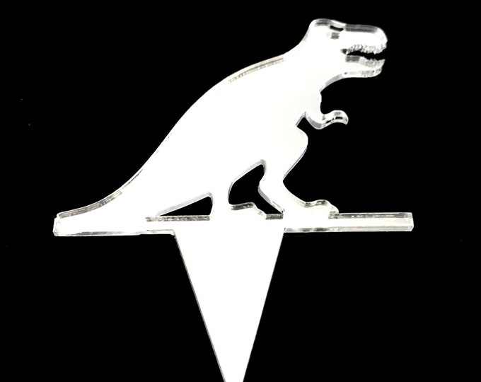 T-Rex Dinosaur Cake Topper: Acrylic Cupcake Toppers, Custom Colors