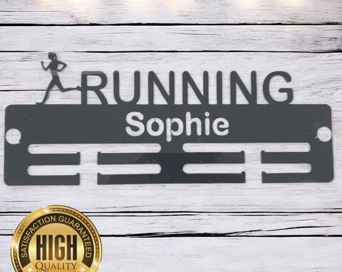 Running Medal Hangers (Male or Female Runners Made), With Customised Name, Sport, Colours & Woods, Includes all Fixings, Large Sizes Made