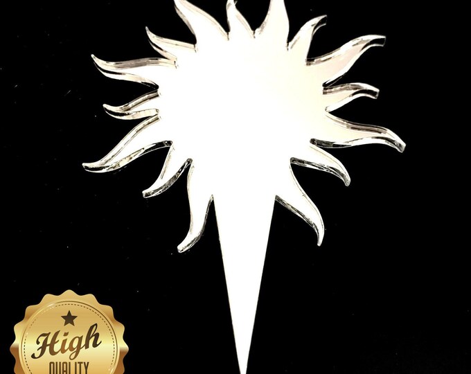 Eco-Friendly Laser Cut Acrylic Sun Cake Toppers in Various Colors & Sizes