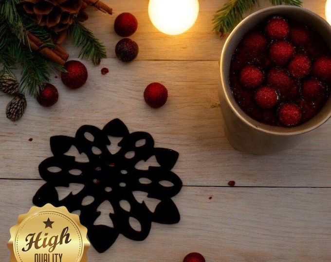 Snowflake Shaped Coasters, Custom Clear, Gloss & Matt Finish Colours, Sizes, Shapes