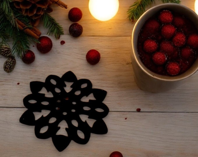 Snowflake Shaped Coasters, Custom Clear, Gloss & Matt Finish Colours, Sizes, Shapes