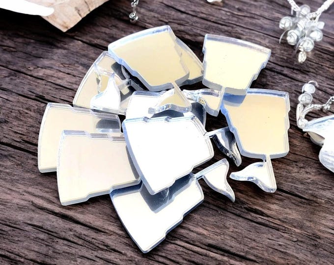 Sandcastle Acrylic Craft Mirrors: Custom Colors & Sizes (Pack of 10)