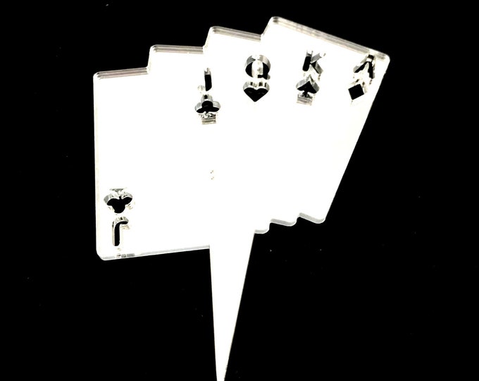 Poker Cards Cake Topper: Custom Acrylic Cupcake Toppers