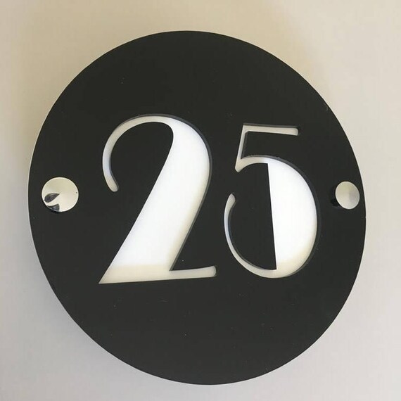 Round House Number Signs Several Colour Choices Includes Etsy UK
