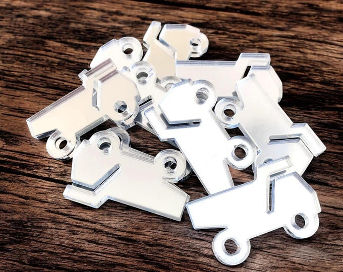 Dumper Truck Acrylic Crafting Mirrors: Custom Colors, Sizes, Shapes - Pack of 10