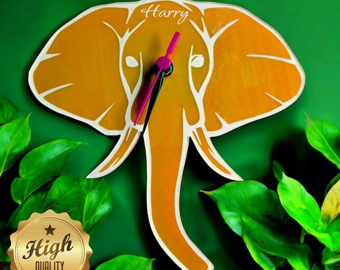 Elephant Face Clocks - Custom Colours and Woods, Sizes and Engraving Services