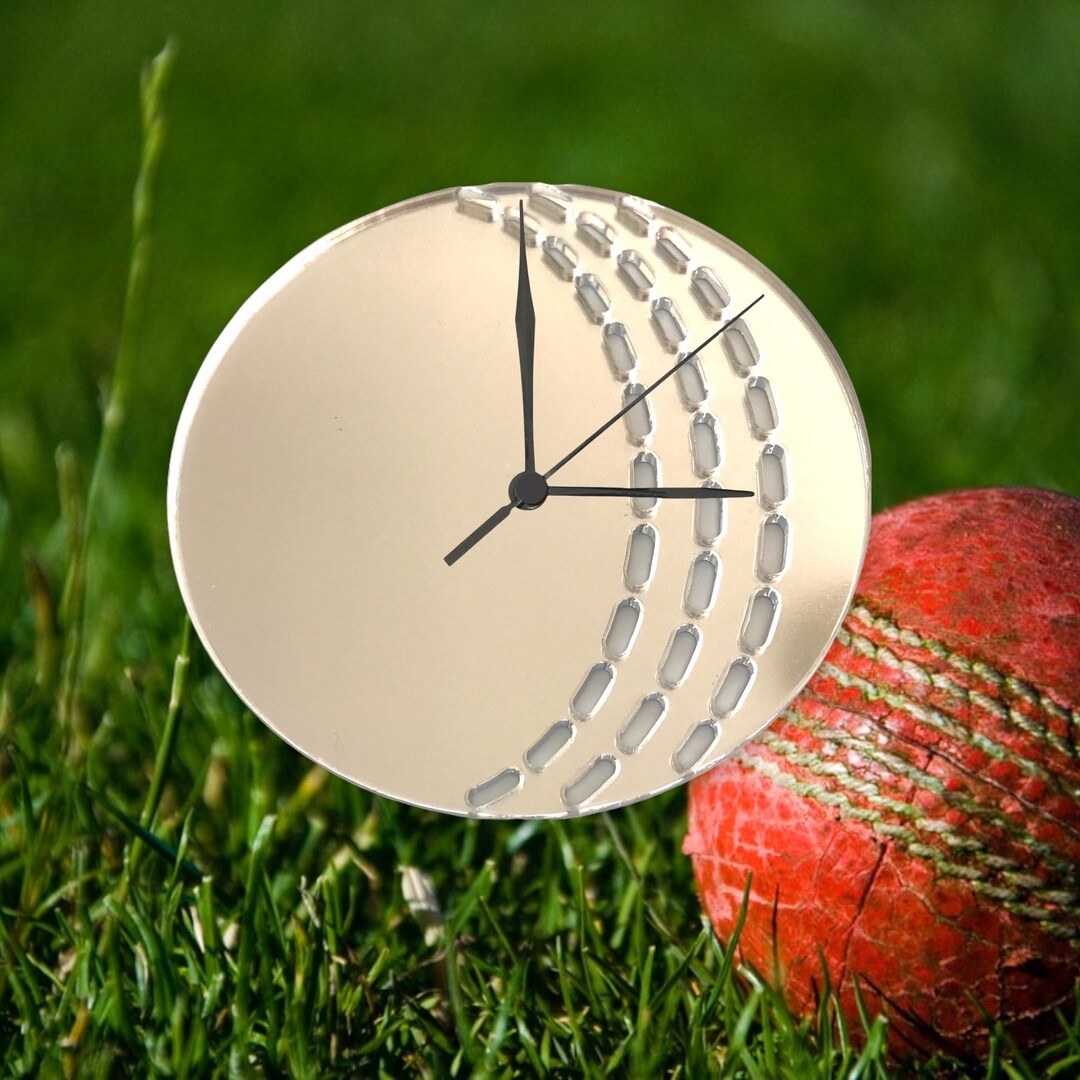 Cricket Ball Shaped Clocks Many Colour Mirrors and Solid Colour Choices