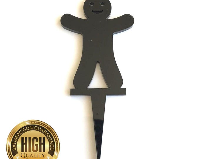 Gingerbread Man Shaped Cake Toppers & Cup Cake Toppers - Several Colour Options Available, Any Bespoke Style Made, Crafting Customised