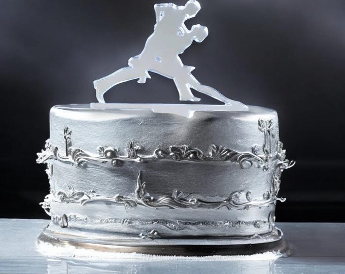 Latin Dancers Acrylic Cake Topper: Bespoke Style, Custom Colors
