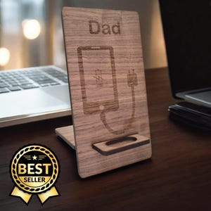 Custom Engraved Mobile Phone Stand: Acrylic Desk Accessory image 1