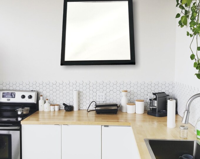 Square Shaped Mirrors with a Colour Frame of your choice & Hooks, Bespoke Shapes Made