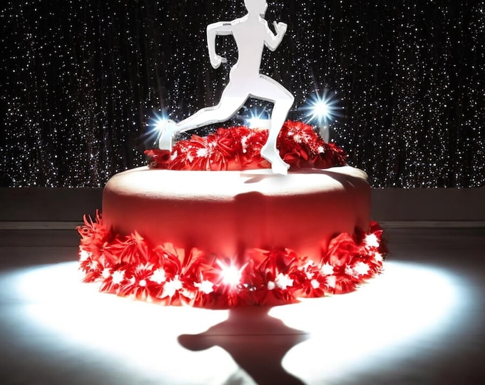 Marathon Male Runner Cake Toppers - Custom Colours, Sizes, Engravings & Emblems