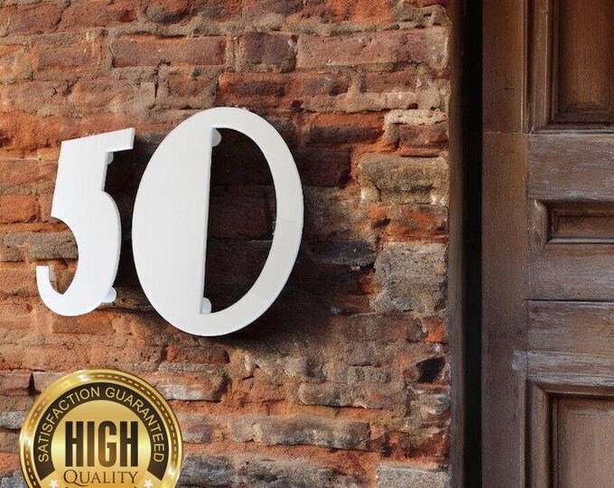 Deco Style, Floating Finish, House/Shop/office Names and Numbers with fixings (sold per digit) - Custom Colours, Sizes & Any Font Style made