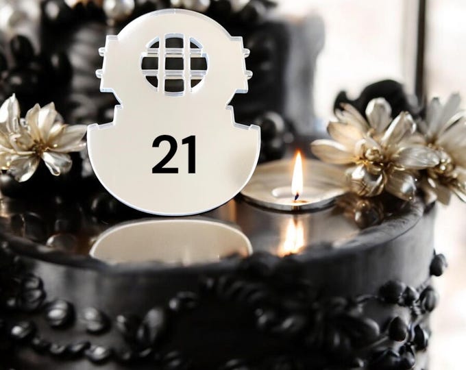 Diving Helmet Cake Topper: Custom Acrylic Cake Decoration