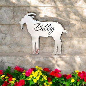 Goat Shaped Acrylic Mirror: Custom Colors & Engraving