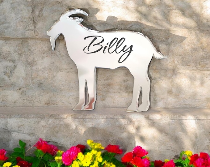 Goat Shaped Acrylic Mirror: Custom Colors & Engraving