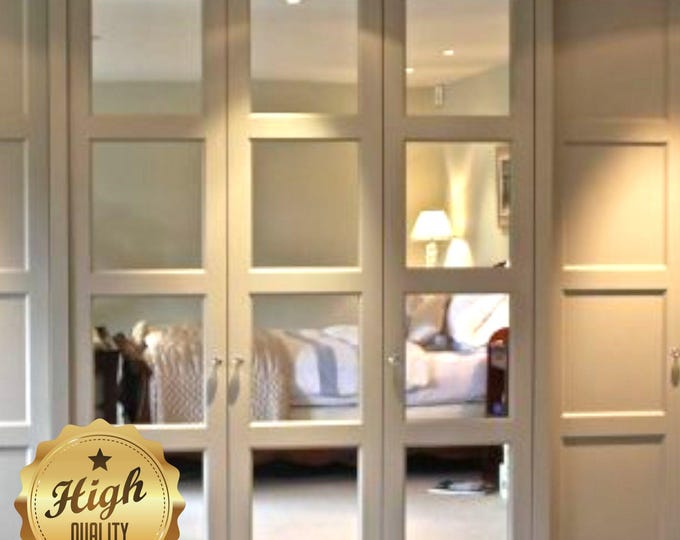 Custom Wardrobe Door Mirrors with Engraving Services & Custom Colors, Shatterproof Acrylic, Sticky Pads Included, Eco-Friendly Design