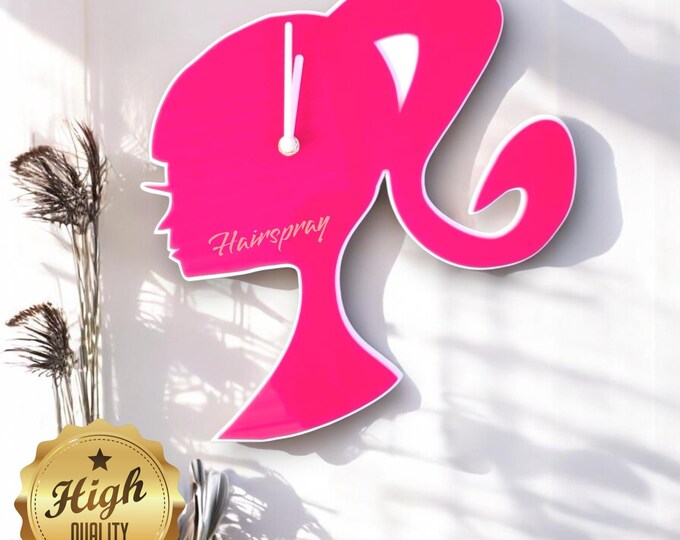 Hairdressers Pony Tail Style Personalised Clocks - Custom Colours and Woods, Sizes & Engraving Services