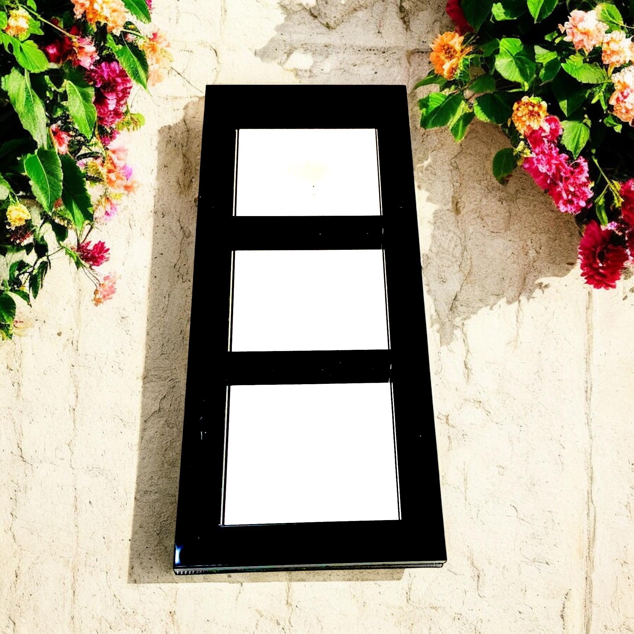 Custom Color Framed Garden Mirror: Shatterproof Acrylic, Bespoke Size