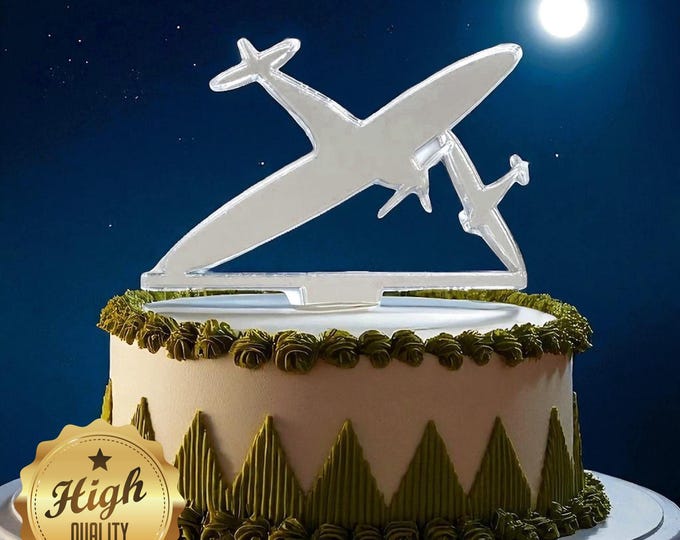 Eco-Friendly Spitfire Cake Topper in Custom Colors: Handmade Acrylic, Recycled Material