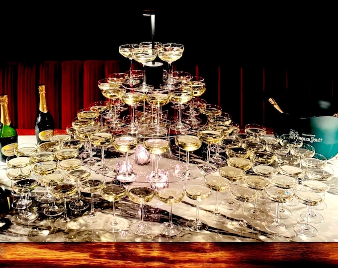 Custom Acrylic Coupe Glass Display Stand: Wedding & Party Decor