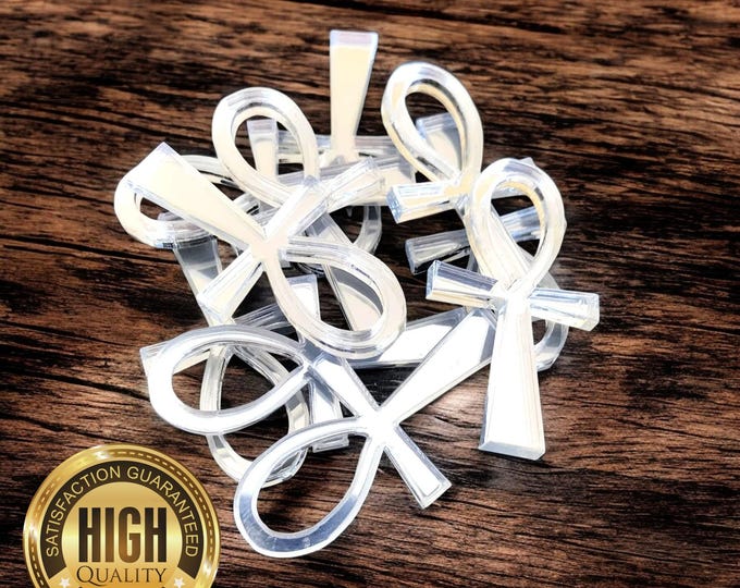 Ankh Shaped Crafting Mirrors, Custom Colours, Woods, Sizes, Shapes, (Holes for Jewellery or hoops for invites) Packs of 10