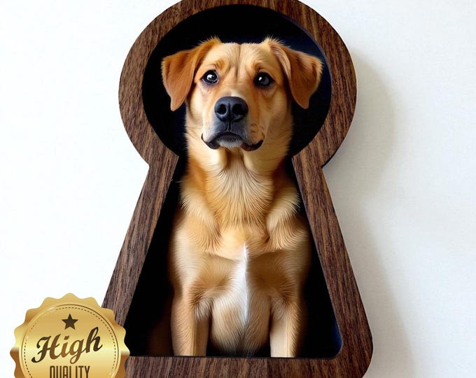 Keyhole Shaped Picture Frames, with Hook, in Oak, Walnut or Cherry, Bespoke Sizes & Engravings