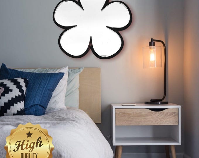 Daisy Shaped Mirrors with a Colour Frame of your choice & Hooks, Bespoke Shapes Made