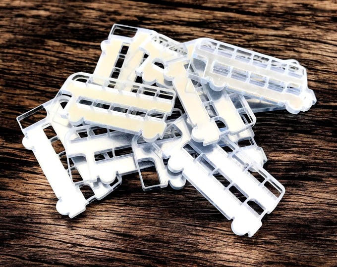 Bus Shaped Acrylic Crafting Mirrors: Custom Colors & Sizes (Pack of 10)