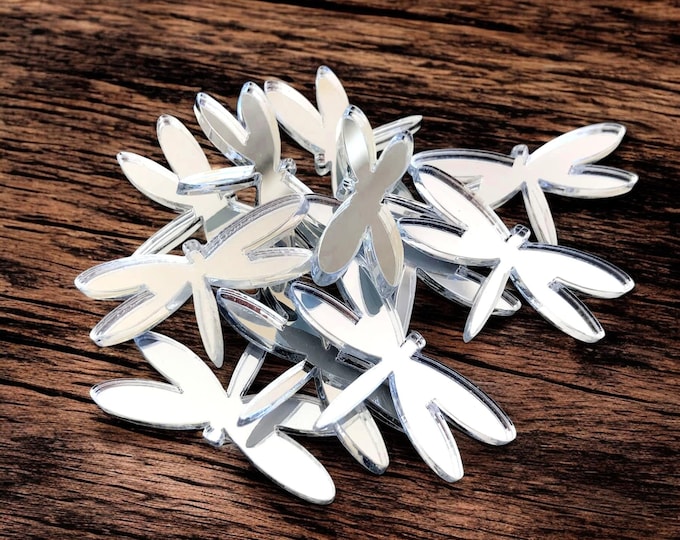 Dragonfly Acrylic Crafting Mirrors: Custom Colors & Sizes (Pack of 10)